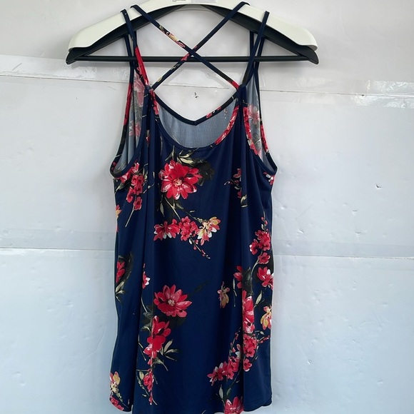 Papermoon Women’s Navy Floral Tank Top 1X - Picture 5 of 9